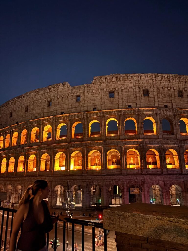 the colosseum at night